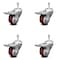 Service Caster 3 Inch Maroon Polyurethane Swivel 3/8 Inch Stem Caster Set with Total Lock Brake SCC-TSTTL20S314-PPUB-MRN-381615-4 - alternate 1